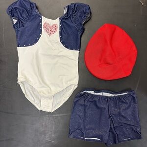 Weissman Blue and Red Dance Costume Set